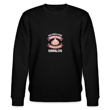 A life without garlic is possible, but pointless - Stanley/Stella CHANGER Unisex Organic Sweatshirt - black - Front - Nik (191cm) & Marisol (170cm)