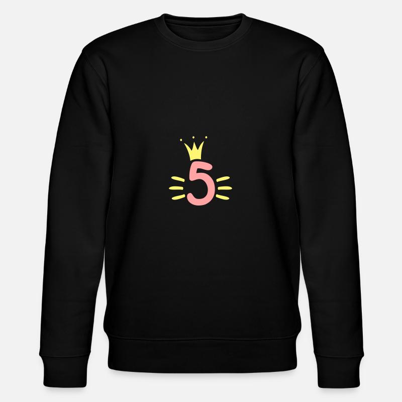 5th Birthday Crown - Stanley/Stella CHANGER Unisex Organic Sweatshirt - black