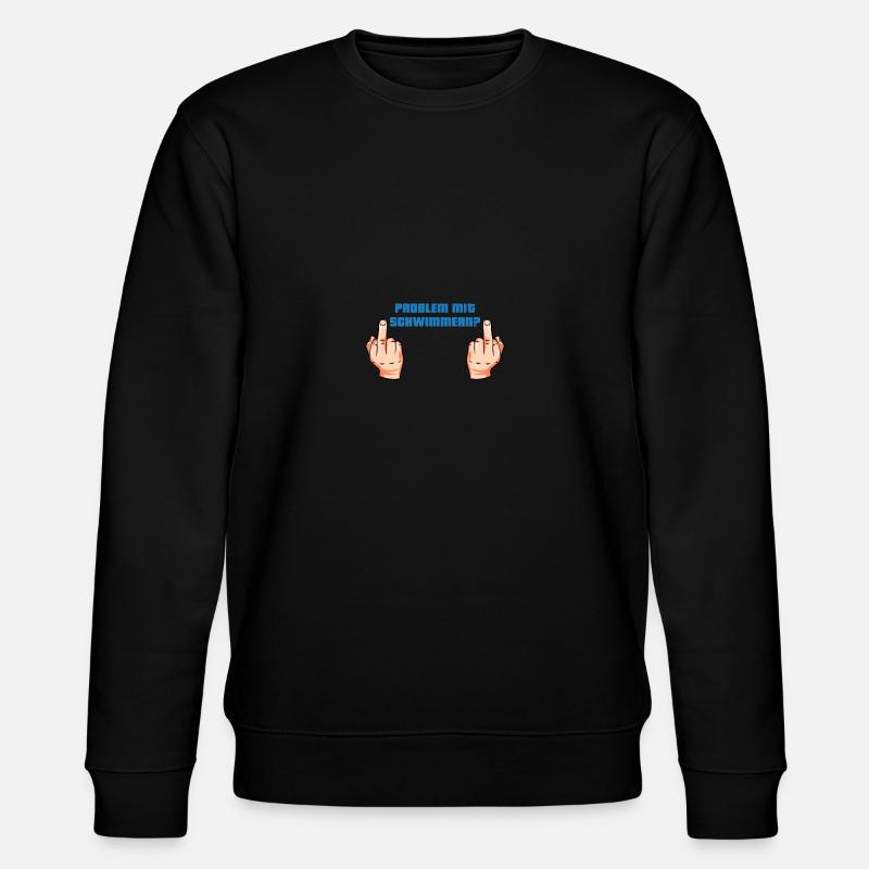 Problem Schwimmer Mittelfinger - Stanley/Stella Unisex Bio-Sweatshirt CHANGER  - Schwarz