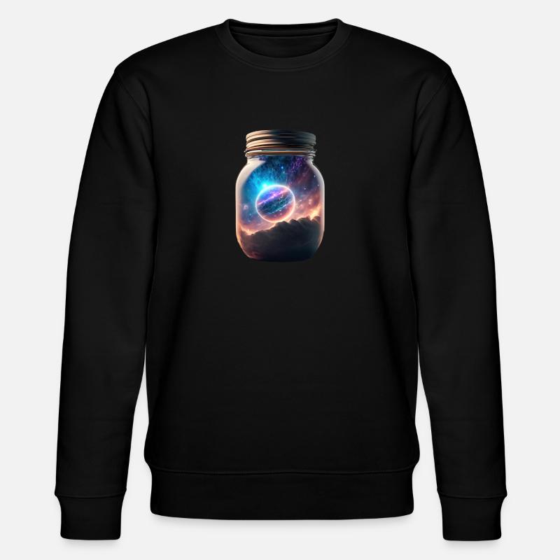 Universum im Glas - Stanley/Stella Unisex Bio-Sweatshirt CHANGER  - Schwarz