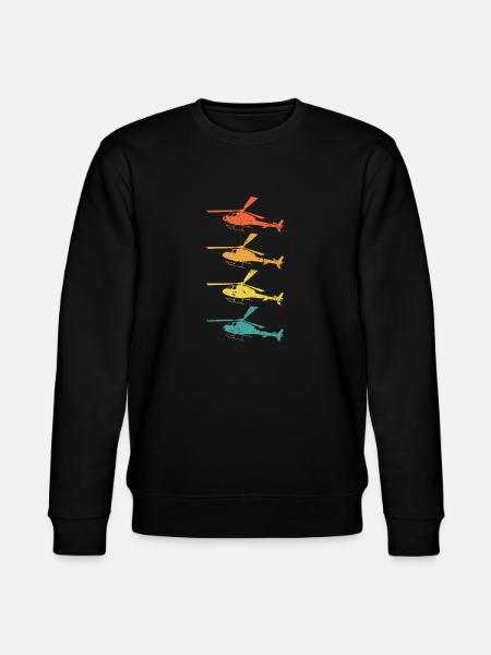 Hubschrauber Retro Geschenk - Stanley/Stella Unisex Bio-Sweatshirt CHANGER - Schwarz