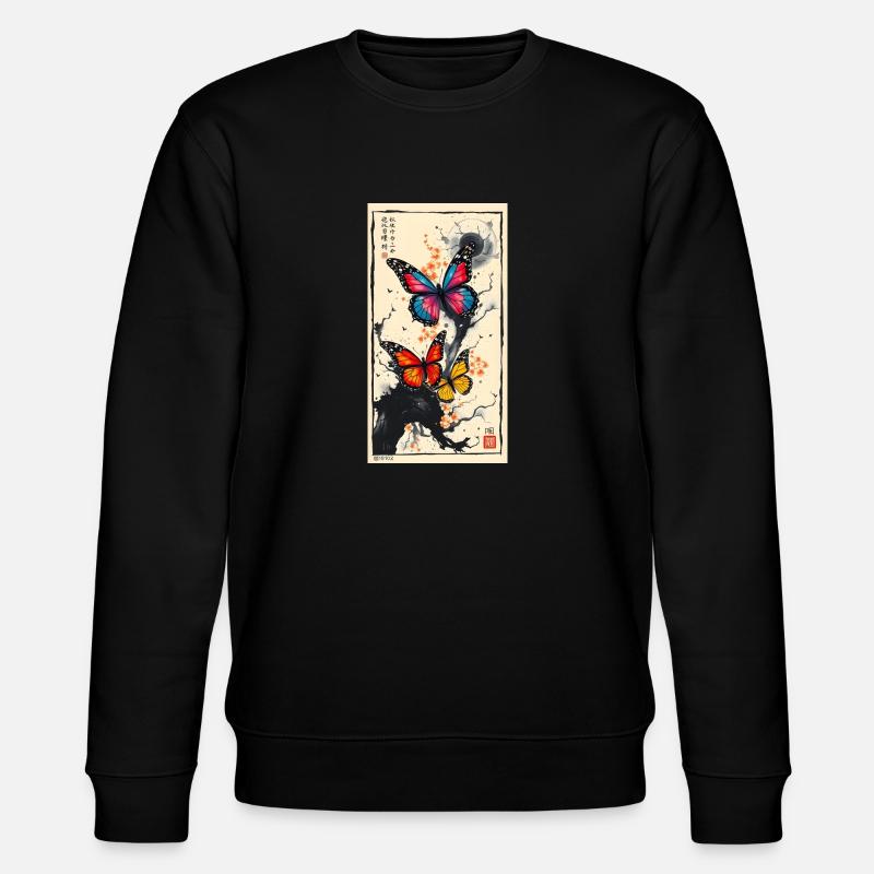 Butterfly - Stanley/Stella Unisex Bio-Sweatshirt CHANGER  - Schwarz