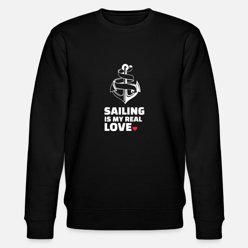 Ich Liebe Segeln - Stanley/Stella Unisex Bio-Sweatshirt CHANGER  - Schwarz