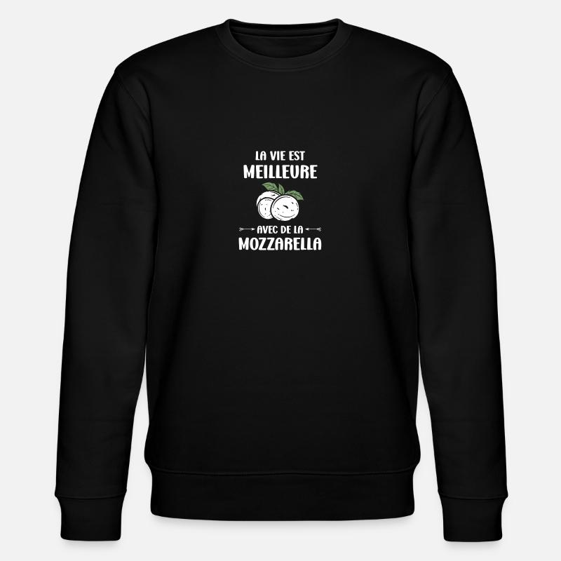 Humour mozzarella - Sweat bio CHANGER Stanley/Stella Unisexe - noir