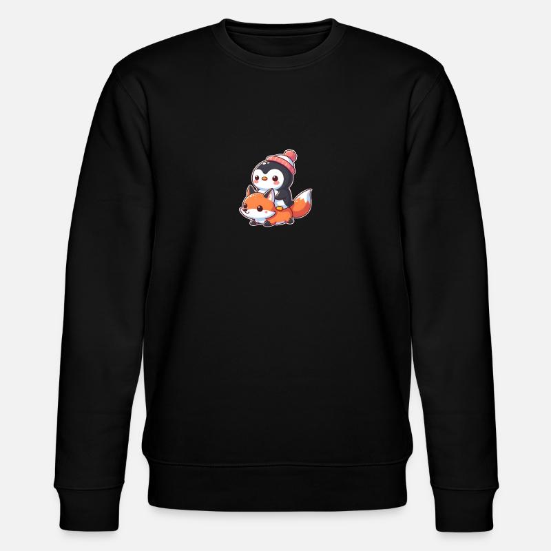 Penguin rides fox - Stanley/Stella CHANGER Unisex Organic Sweatshirt - black