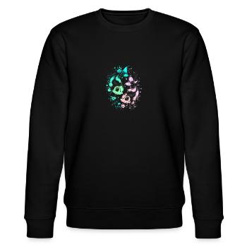 Pisces Sternzeichen Fische Geburtstag Astrologie - Stanley/Stella Unisex Bio-Sweatshirt CHANGER  - Schwarz - Vorne - Nik (191cm) & Marisol (170cm)