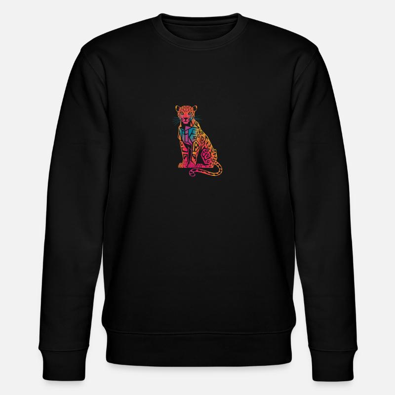 Farbenfroher Geometrischer Leopard - Stanley/Stella Unisex Bio-Sweatshirt CHANGER  - Schwarz