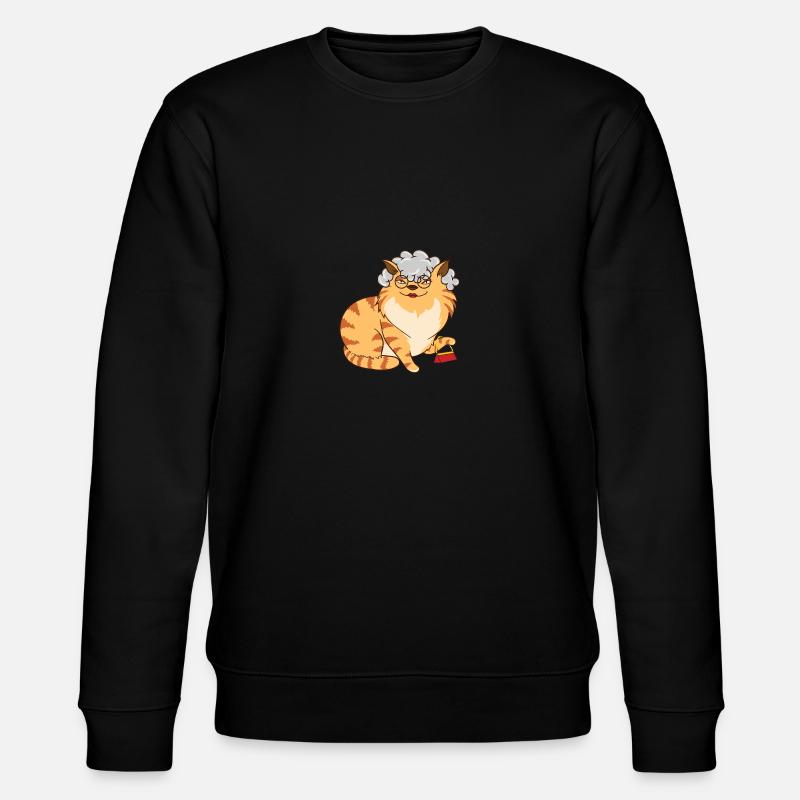 Katze Oma - Stanley/Stella Unisex Bio-Sweatshirt CHANGER  - Schwarz