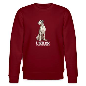 Great Dane - Stanley/Stella Unisex Bio-Sweatshirt CHANGER  - Burgunderrot - Vorne - Nik (191cm) & Marisol (170cm)