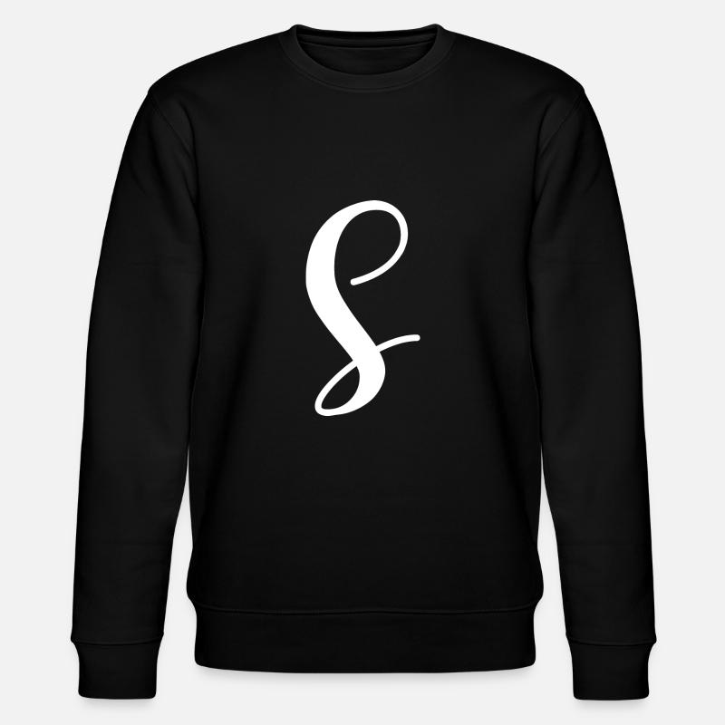 Calligraphy, initial S - Stanley/Stella CHANGER Unisex Organic Sweatshirt - black