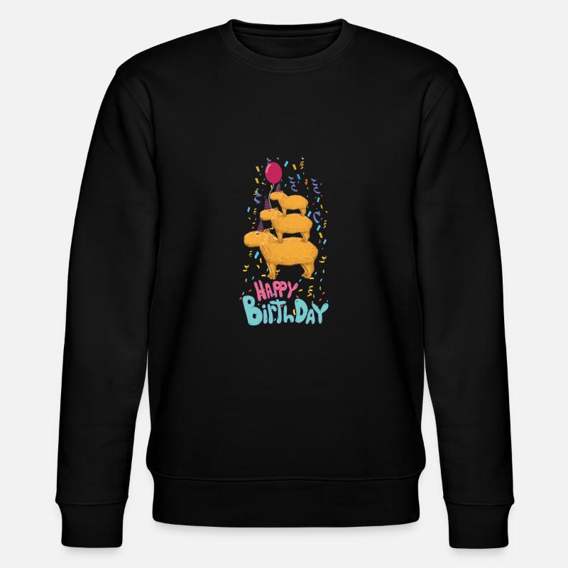 Capybara Birthday - Stanley/Stella CHANGER Unisex Organic Sweatshirt - black