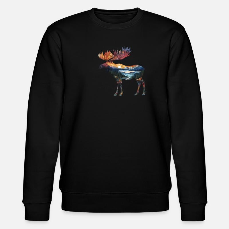 Elch - Stanley/Stella Unisex Bio-Sweatshirt CHANGER  - Schwarz