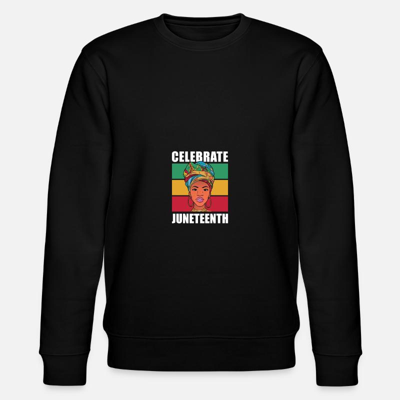 Celebrate Juneteenth - Stanley/Stella Unisex Bio-Sweatshirt CHANGER  - Schwarz