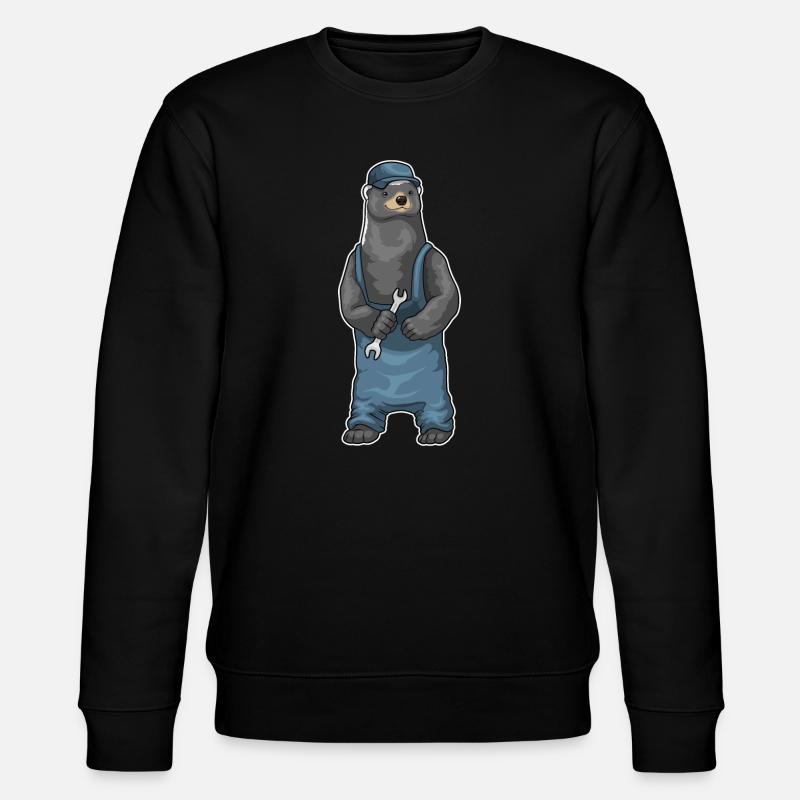 Dachs Handwerker Schraubenschlüssel - Stanley/Stella Unisex Bio-Sweatshirt CHANGER  - Schwarz