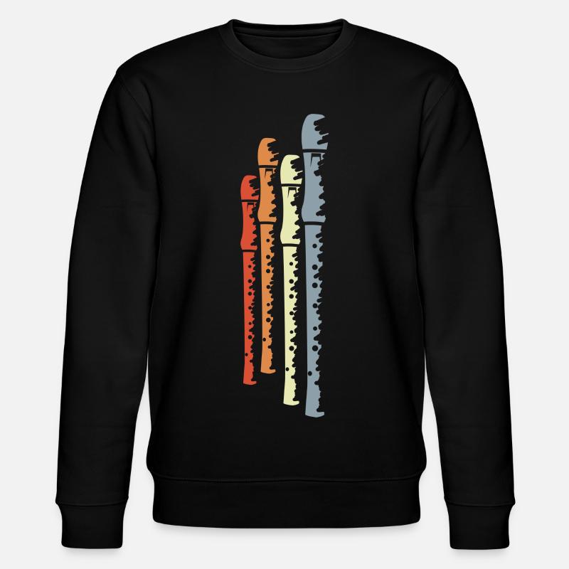 Retro Flöten - Stanley/Stella Unisex Bio-Sweatshirt CHANGER  - Schwarz