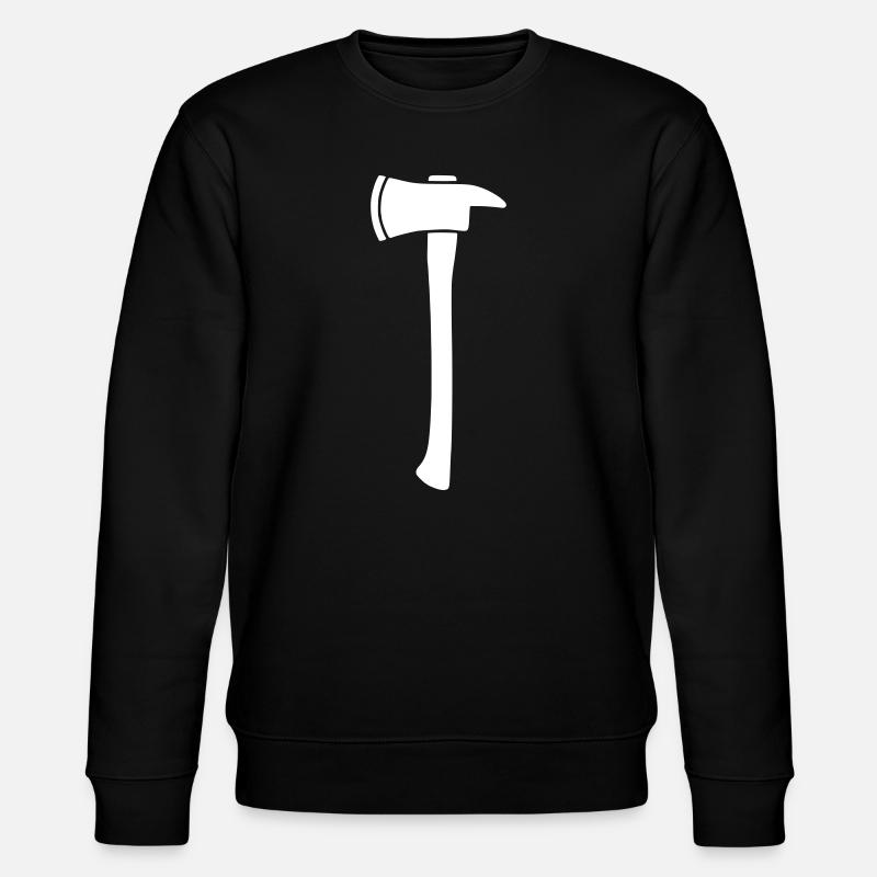 Firefighter Axe Hatchet Silhouette Vector - Stanley/Stella CHANGER Unisex Organic Sweatshirt - black