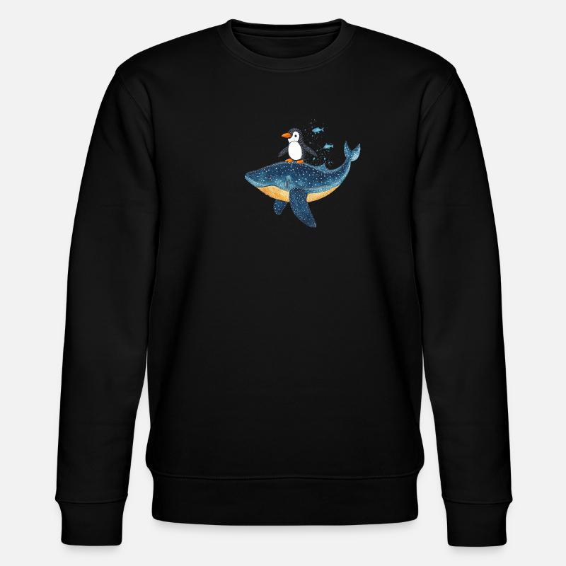 Pingouin, surf, requin-baleine - Sweat bio CHANGER Stanley/Stella Unisexe - noir