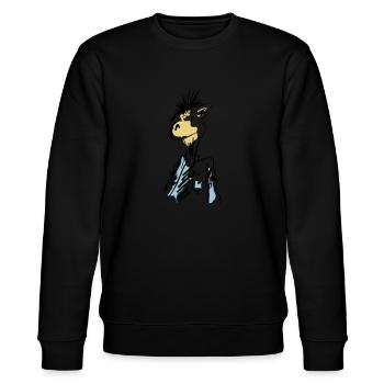 Spaßkarikatur eines trockenen Charakters - Stanley/Stella Unisex Bio-Sweatshirt CHANGER  - Schwarz - Vorne - Nik (191cm) & Marisol (170cm)