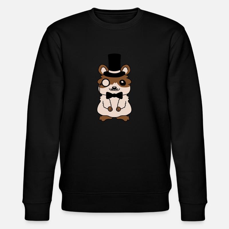 Herr Hamster Zylinder Hut - Stanley/Stella Unisex Bio-Sweatshirt CHANGER  - Schwarz