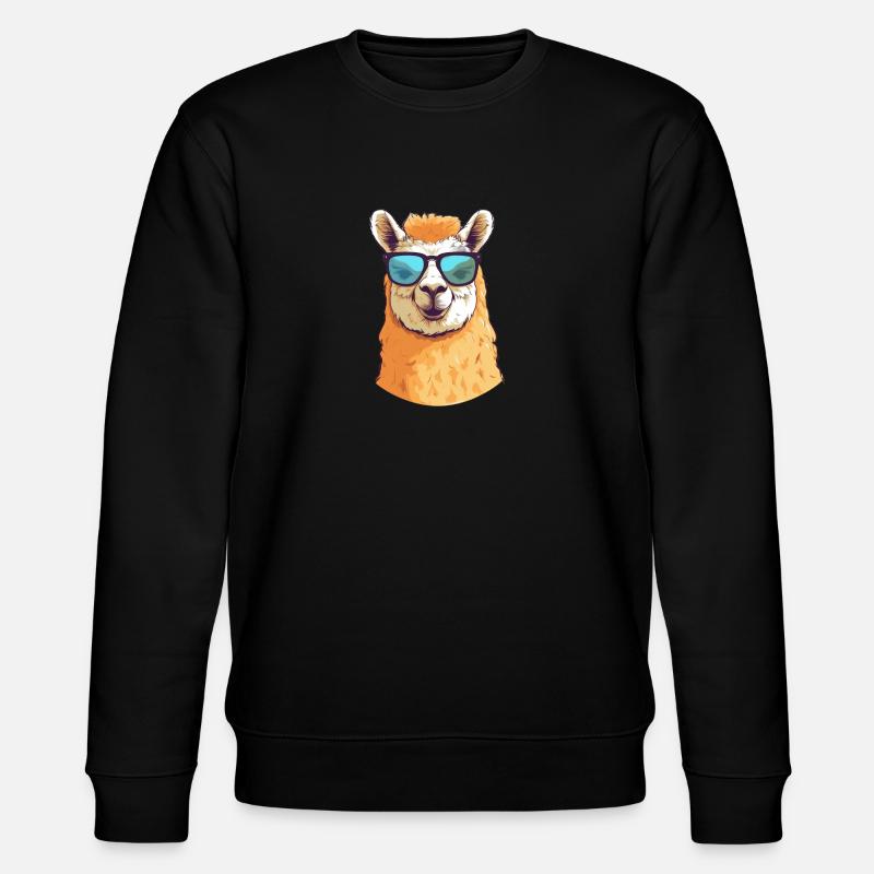 Alpaka mit Sonnenbrille - Stanley/Stella Unisex Bio-Sweatshirt CHANGER  - Schwarz