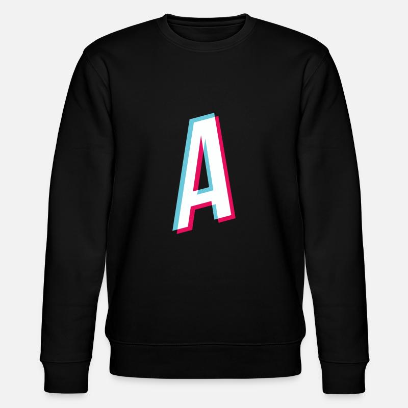 A - Buchstabe A - Stanley/Stella Unisex Bio-Sweatshirt CHANGER  - Schwarz