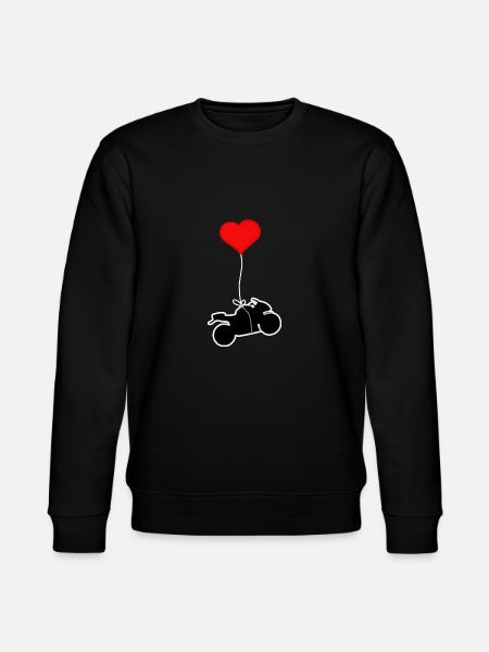 Motorrad mit Herz - Stanley/Stella Unisex Bio-Sweatshirt CHANGER - Schwarz