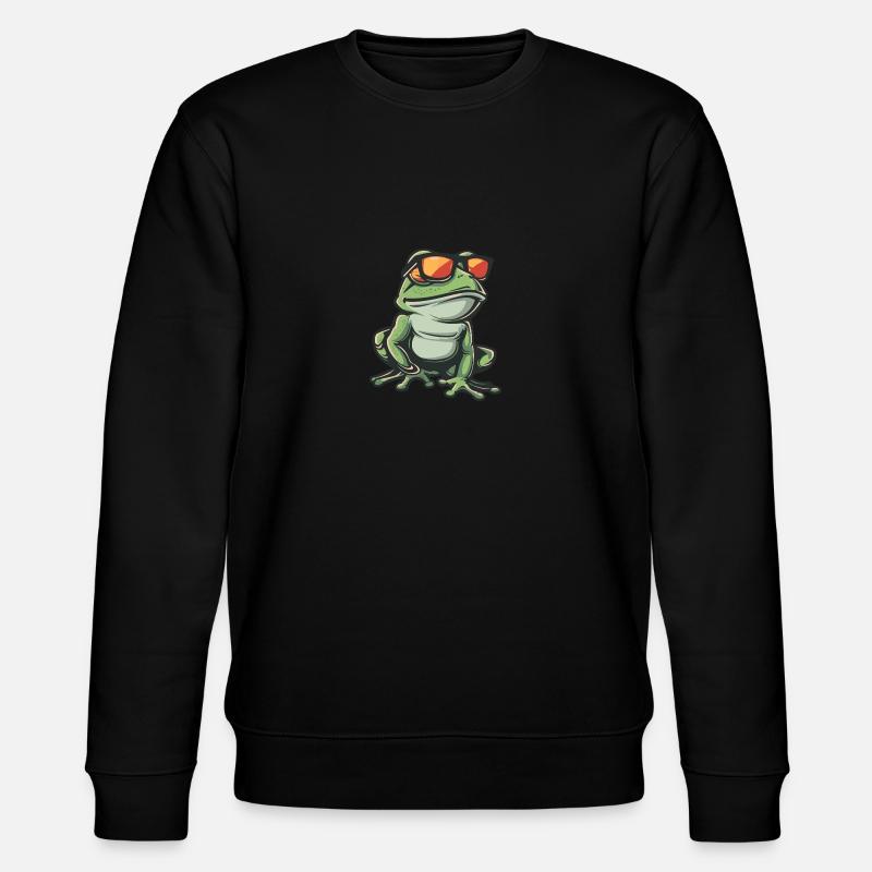 Frosch Cool Tier - Stanley/Stella Unisex Bio-Sweatshirt CHANGER  - Schwarz