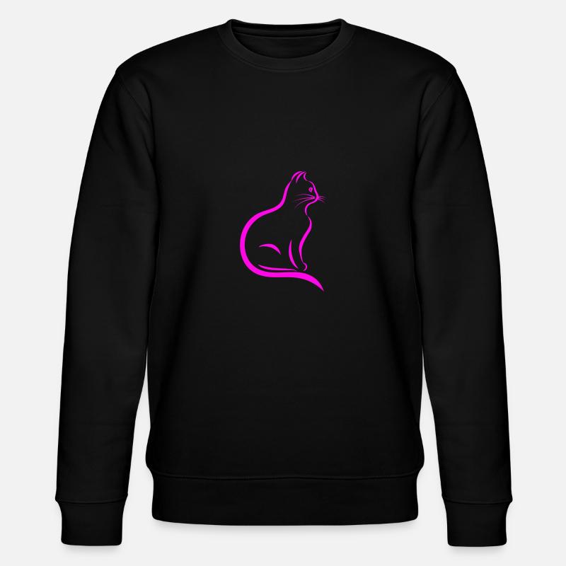 Rosa Katze - Stanley/Stella Unisex Bio-Sweatshirt CHANGER  - Schwarz
