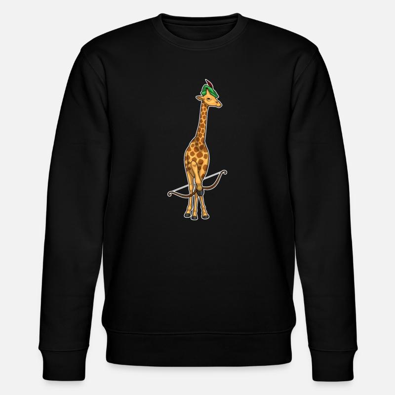 Giraffe Bogenschütze Bogen - Stanley/Stella Unisex Bio-Sweatshirt CHANGER - Schwarz