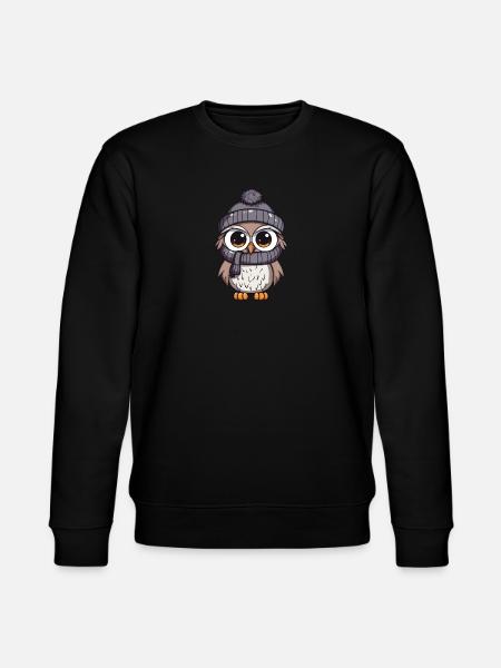 Owl Winter Comic - Stanley/Stella CHANGER Unisex Organic Sweatshirt - black