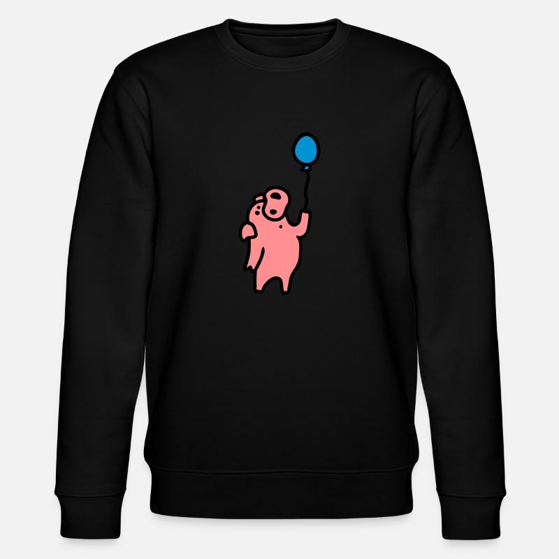 Schwein + Luftballon 3 - Stanley/Stella Unisex Bio-Sweatshirt CHANGER  - Schwarz