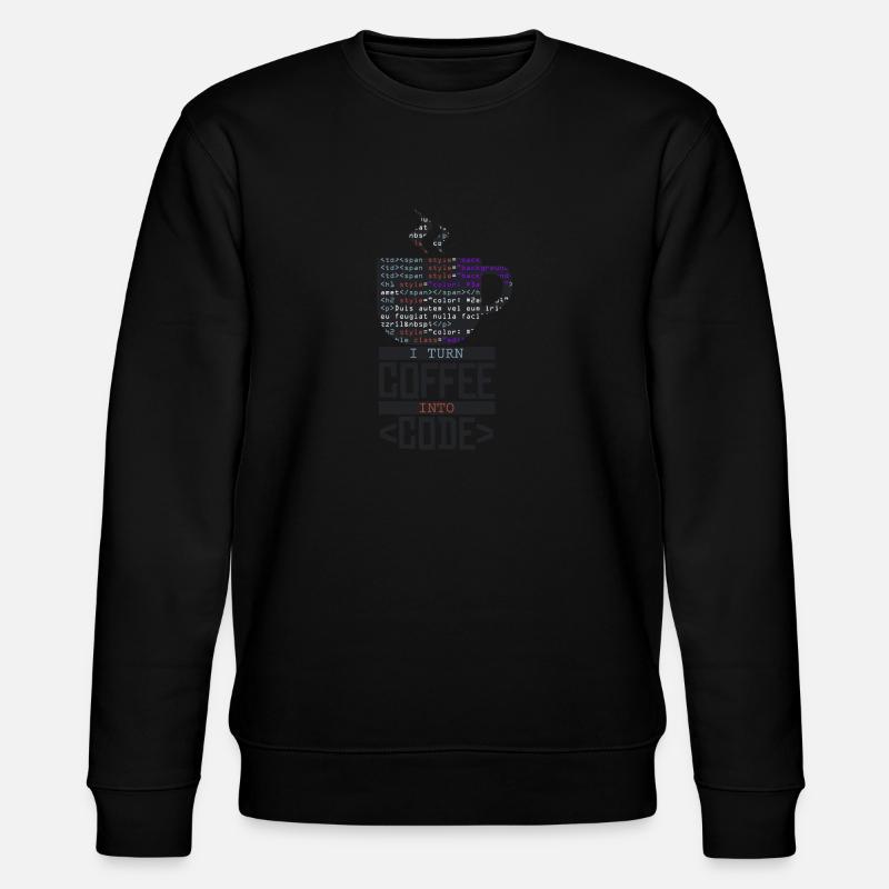 Turn Coffee into Code - Stanley/Stella Unisex Bio-Sweatshirt CHANGER  - Schwarz