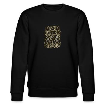 Spruch Maxim - Stanley/Stella Unisex Bio-Sweatshirt CHANGER  - Schwarz - Vorne - Nik (191cm) & Marisol (170cm)