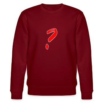 Question mark - Stanley/Stella CHANGER Unisex Organic Sweatshirt - burgundy - Front - Nik (191cm) & Marisol (170cm)
