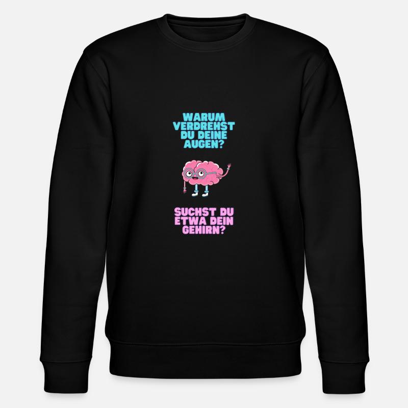 Augen verdrehen Gehirn - Stanley/Stella Unisex Bio-Sweatshirt CHANGER  - Schwarz