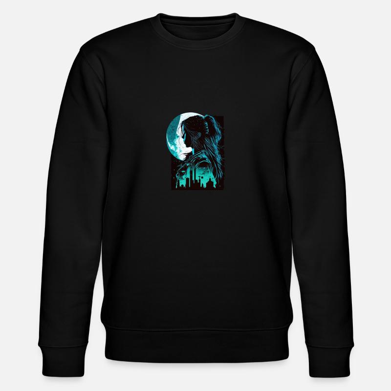 Frauenschatten im Mondschein - Stanley/Stella Unisex Bio-Sweatshirt CHANGER  - Schwarz