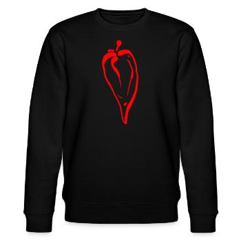 Chilli pepper / chili pepper - Stanley/Stella CHANGER Unisex Organic Sweatshirt - black - Front - Nik (191cm) & Marisol (170cm)