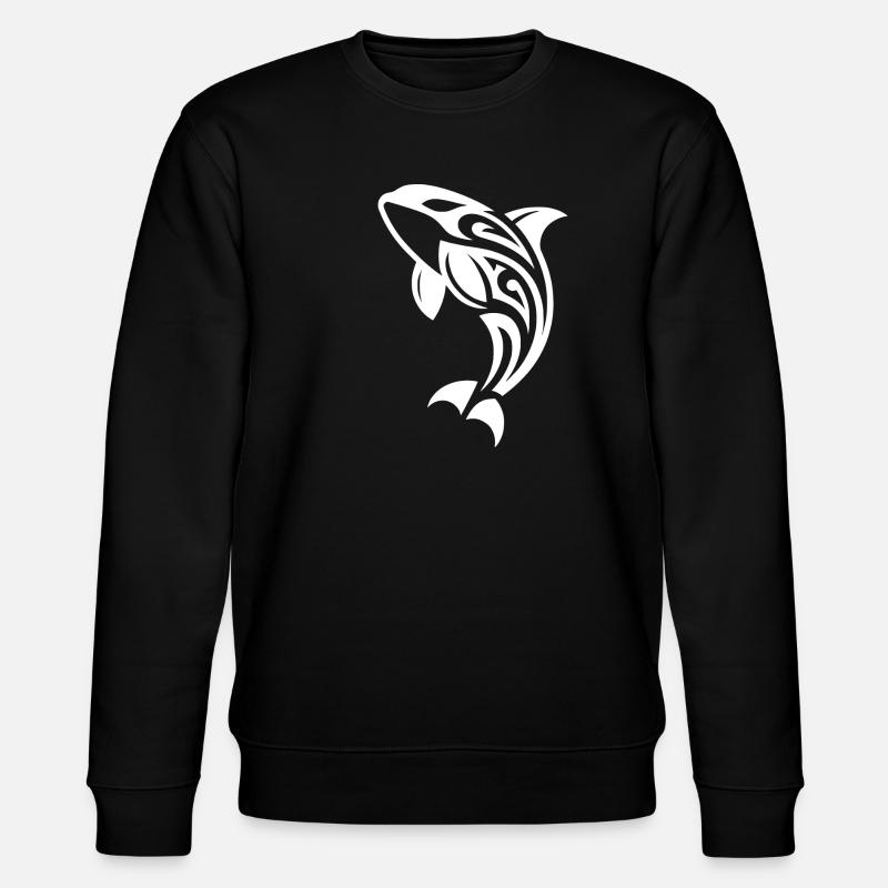 Springender Orca Tattoo Style - Stanley/Stella Unisex Bio-Sweatshirt CHANGER  - Schwarz