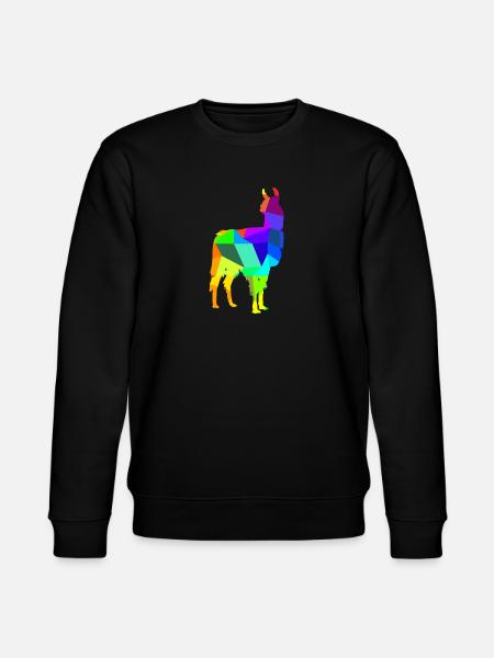 Alpaca Rainbow Animals Polygon - Stanley/Stella CHANGER Unisex Organic Sweatshirt - black