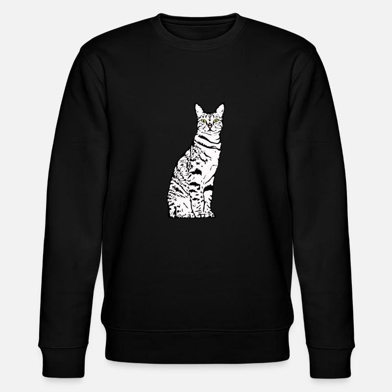 Chat Blanc Blanc Chats Chaton mignon - Sweat bio CHANGER Stanley/Stella Unisexe - noir