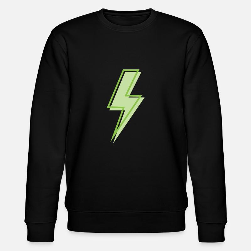 Hellgrüner Blitz - Stanley/Stella Unisex Bio-Sweatshirt CHANGER  - Schwarz