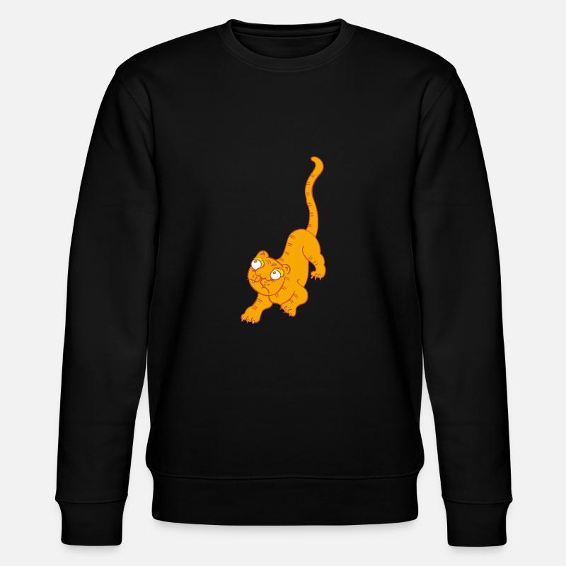 kleine, rot getigerte Katze - Stanley/Stella Unisex Bio-Sweatshirt CHANGER  - Schwarz
