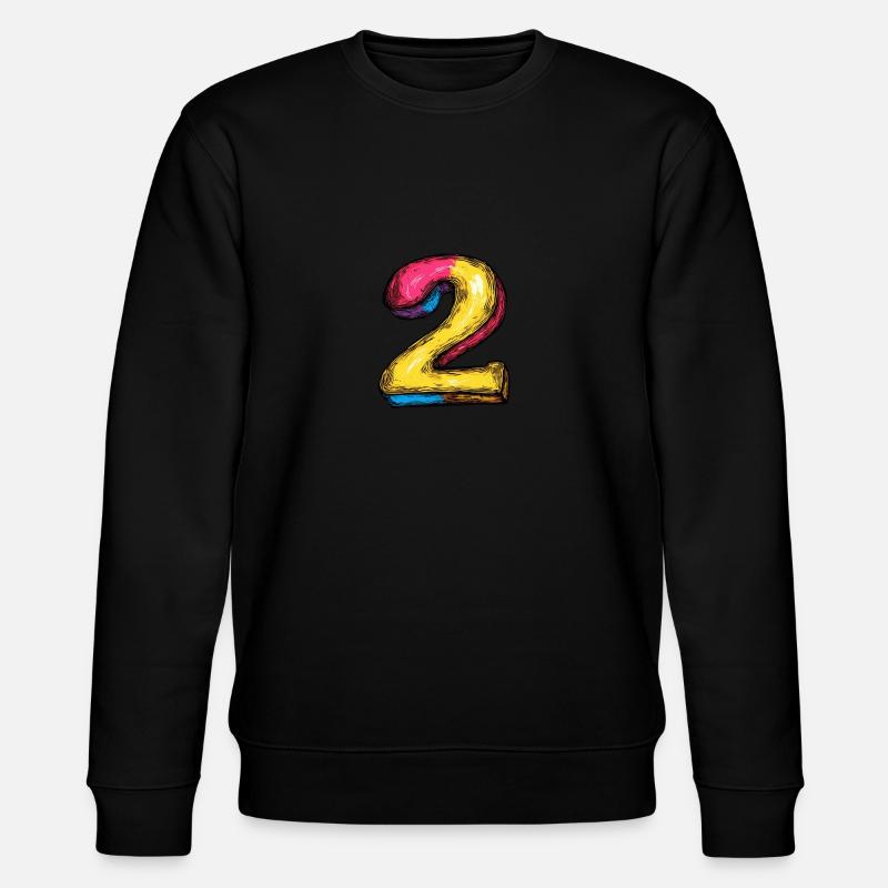 2 Zahl Comic - Stanley/Stella Unisex Bio-Sweatshirt CHANGER  - Schwarz