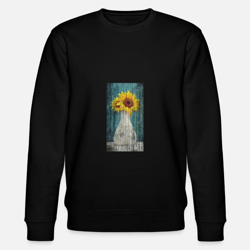Sonnenblume Blumenstrauß - Stanley/Stella Unisex Bio-Sweatshirt CHANGER - Schwarz