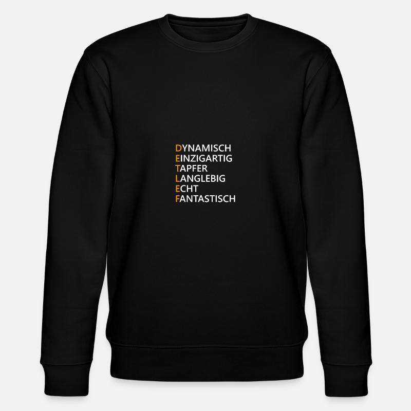 Detlef Name Geschenk - Stanley/Stella Unisex Bio-Sweatshirt CHANGER  - Schwarz