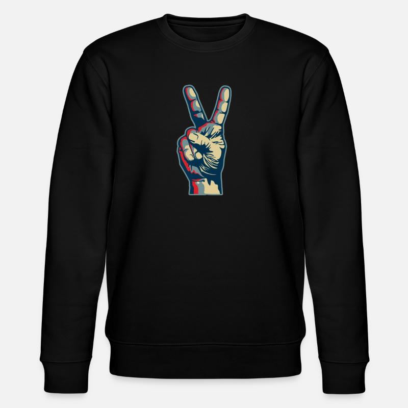Peace hand - Sweat bio CHANGER Stanley/Stella Unisexe - noir