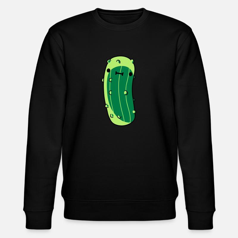 small cucumber with - Stanley/Stella CHANGER Unisex Organic Sweatshirt - black