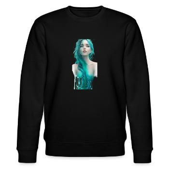 ethereal half-body portrait of a woman water F - Stanley/Stella CHANGER Unisex Organic Sweatshirt - black - Front - Nik (191cm) & Marisol (170cm)