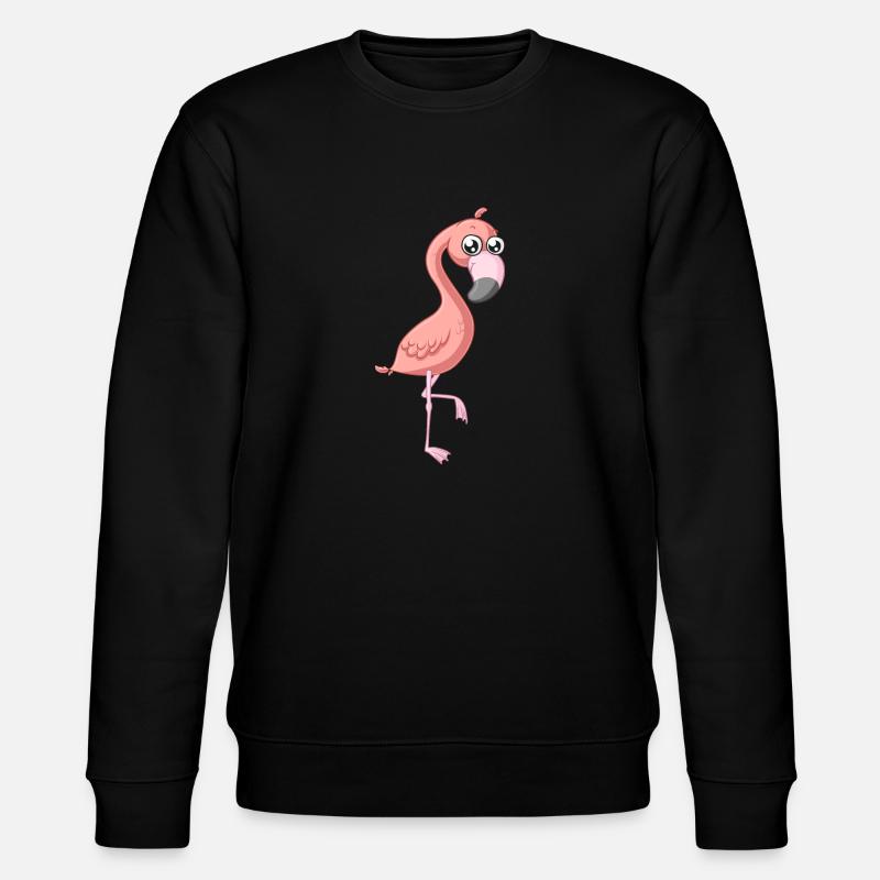 Süßer Comic Flamingo - Stanley/Stella Unisex Bio-Sweatshirt CHANGER  - Schwarz