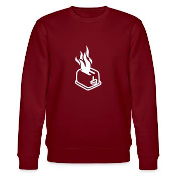 Brennender Toaster - Stanley/Stella Unisex Bio-Sweatshirt CHANGER  - Burgunderrot - Vorne - Nik (191cm) & Marisol (170cm)